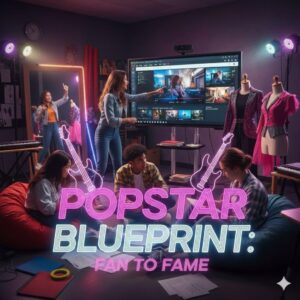 Students collaborating on music and performance projects in a creative studio environment