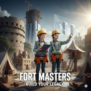 Students designing and planning fortress structures using engineering tools and historical concepts.