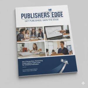 Cover of Publishers Edge journal featuring student research collaboration and presentations